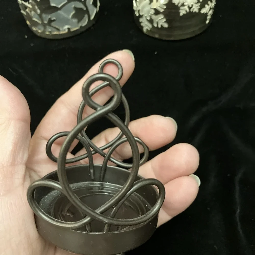 Votive Lot 5 Glass & Metal Tea light Candle Holders Bath & Body Works Christmas